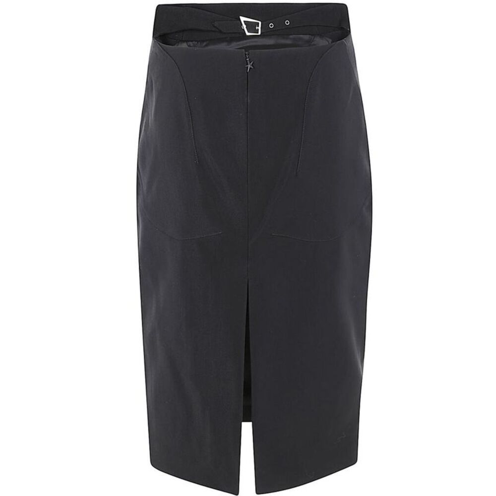 MUGLER Asymmetric Waist Pencil Skirt with Buckle Detail Women BLACK Skirts